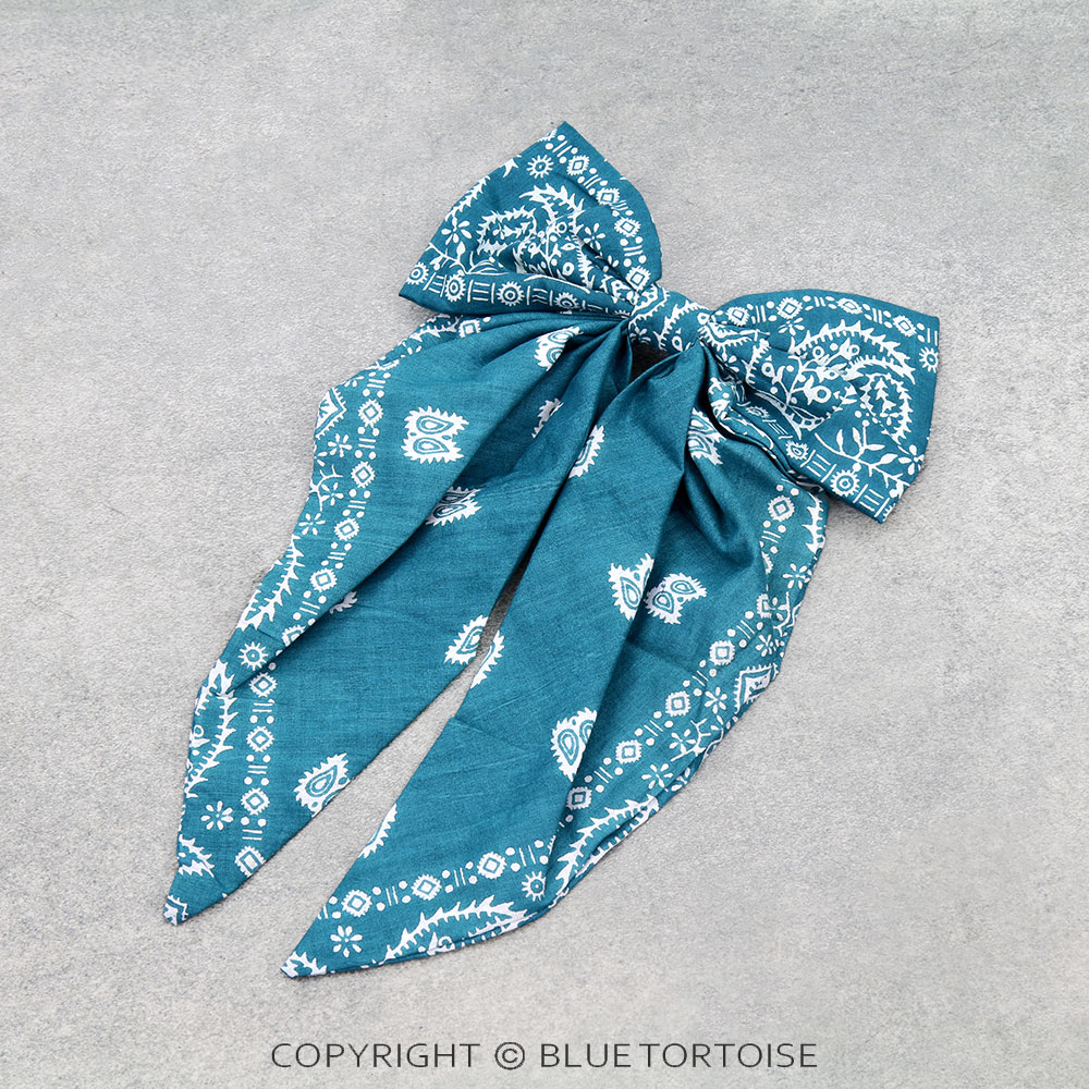 Paisley Bow Hair Barrette