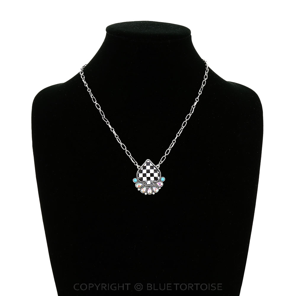 Western Checker Spade Necklace - Image 2