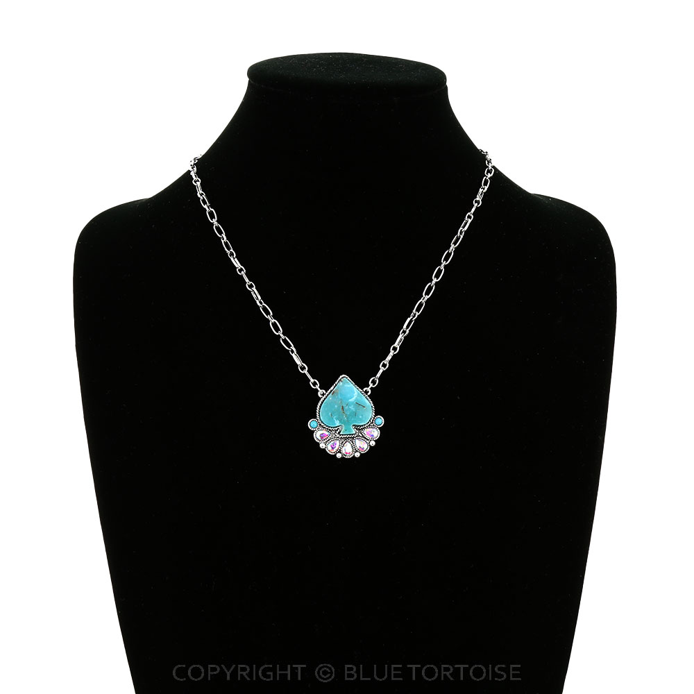 Western Spade Hand Stone Necklace - Image 2