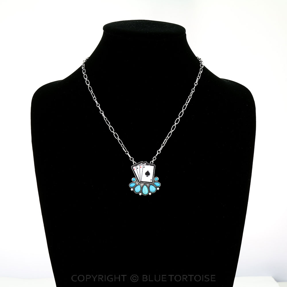 Western Card Stone Necklace - Image 2