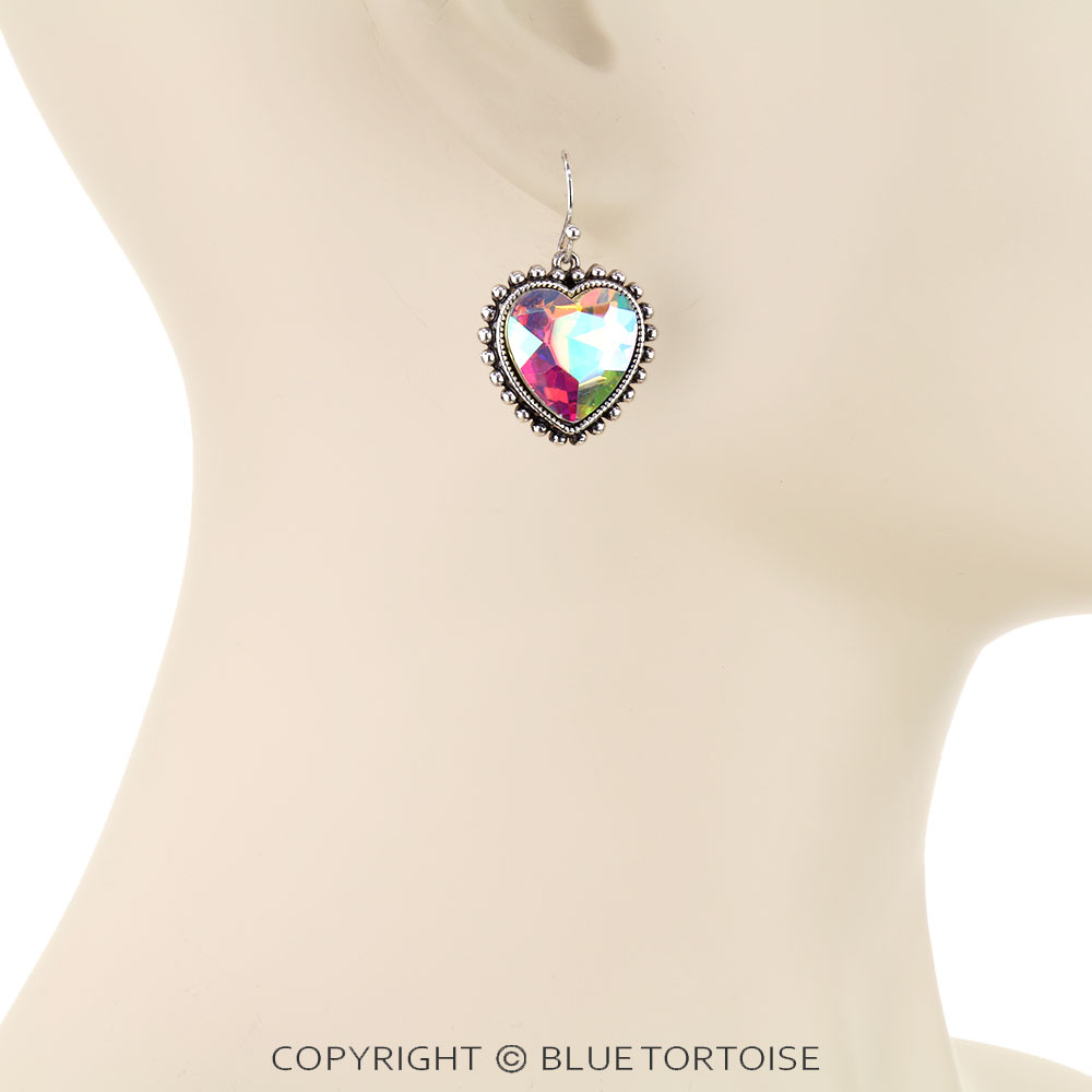 Western Heart Stone Dangle Earrings - Image 2