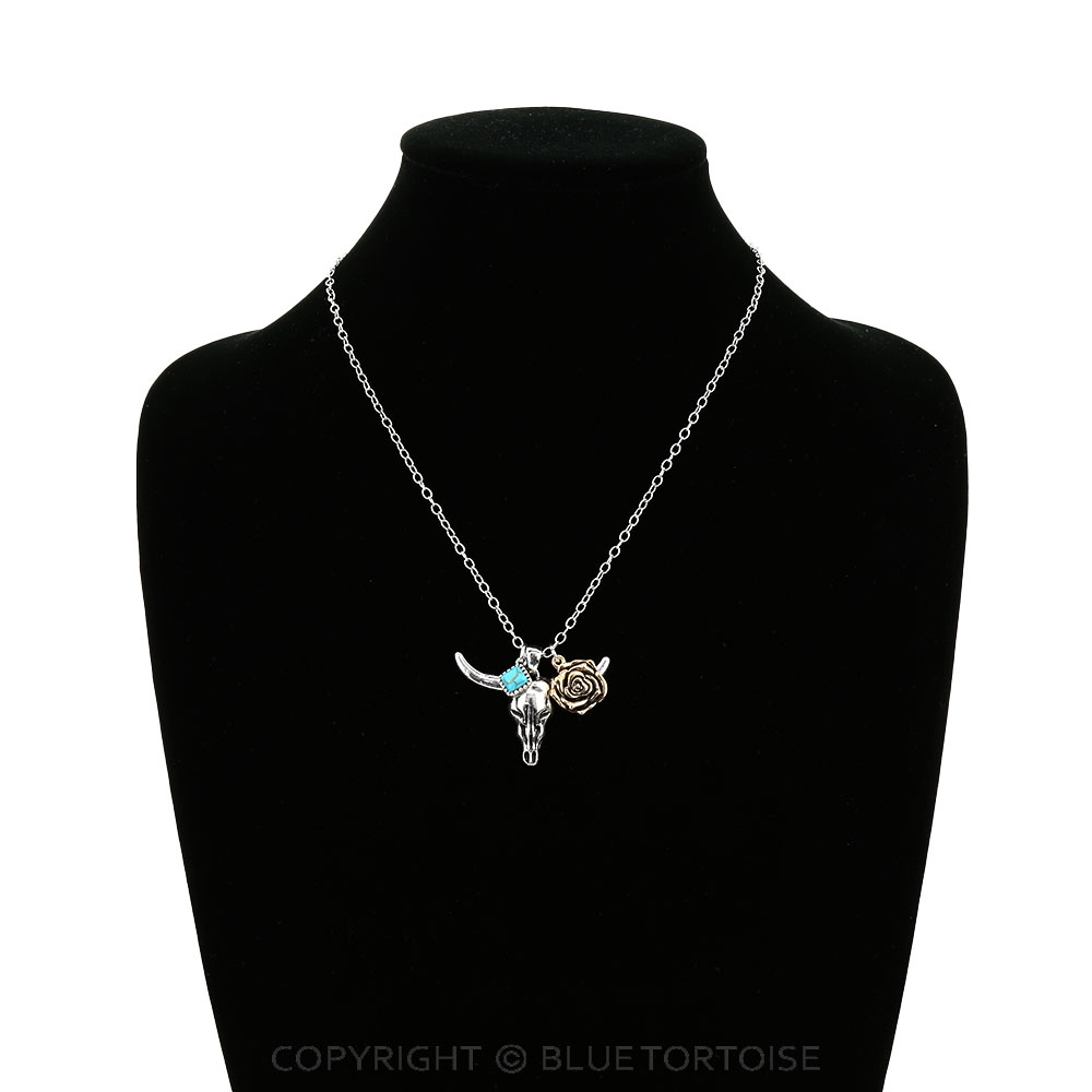 Western Steer Skull Necklace - Image 2
