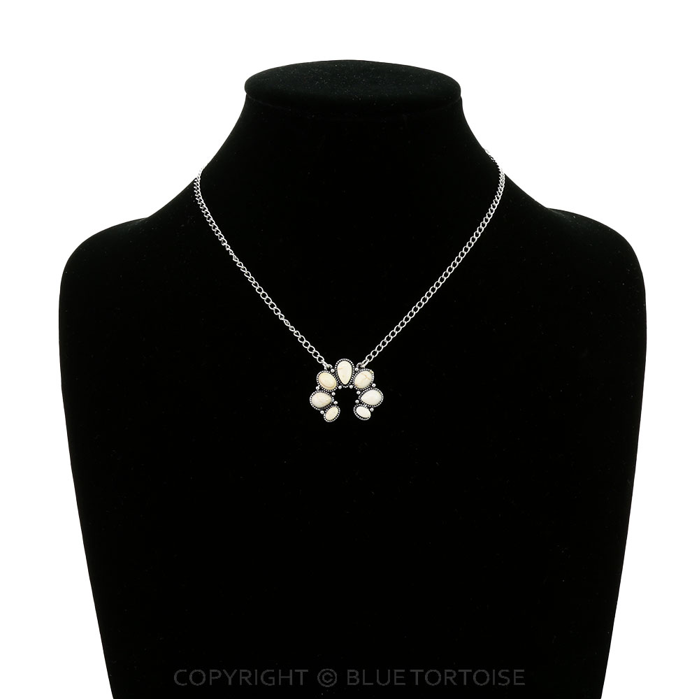 Western Squash Blossom Stone Necklace - Image 2