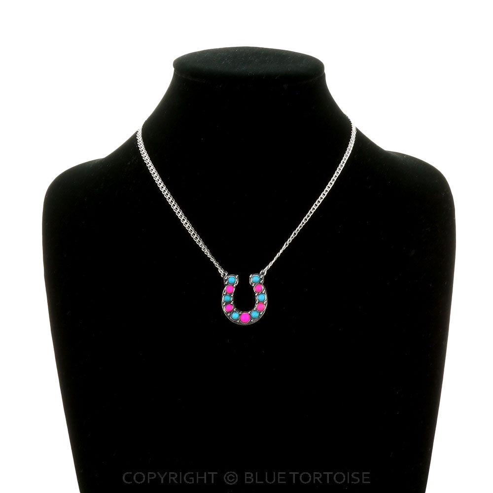 Western Semi Stone Horseshoe Necklace - Image 2