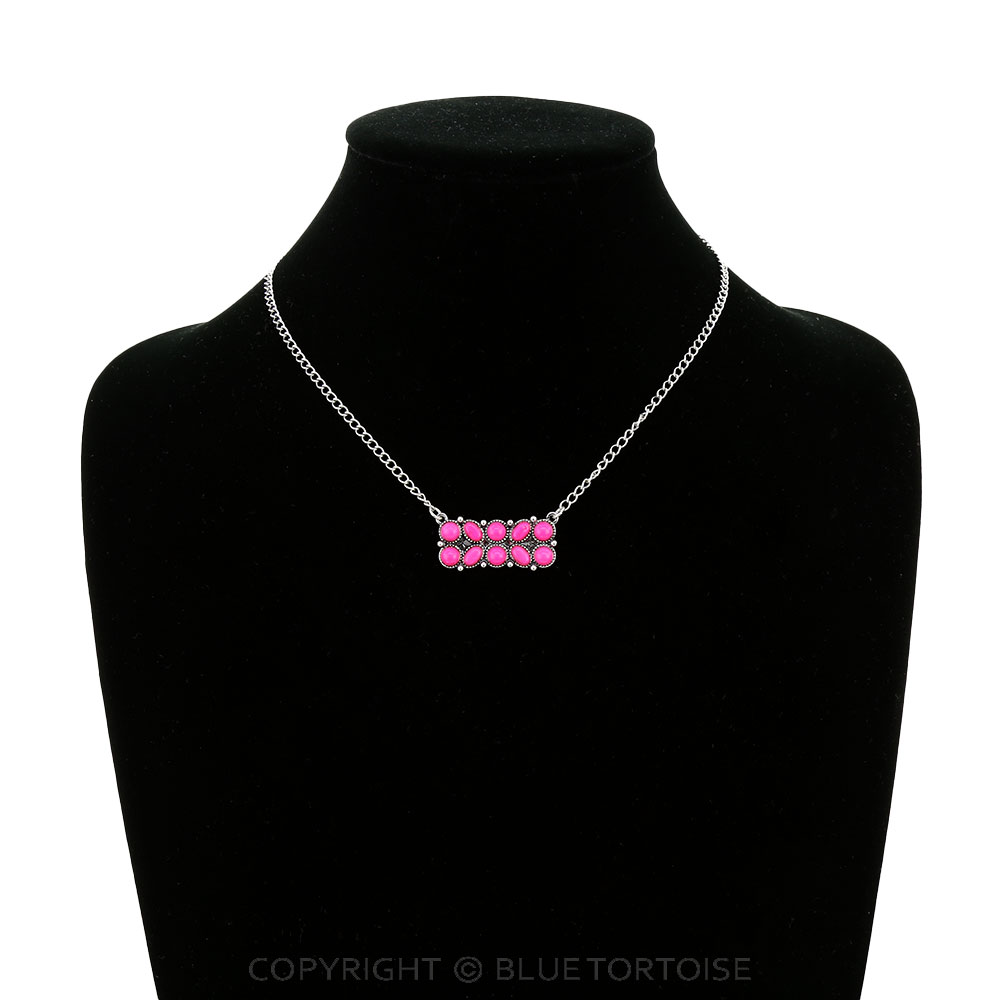 Western Semi Stone Bar Necklace - Image 2