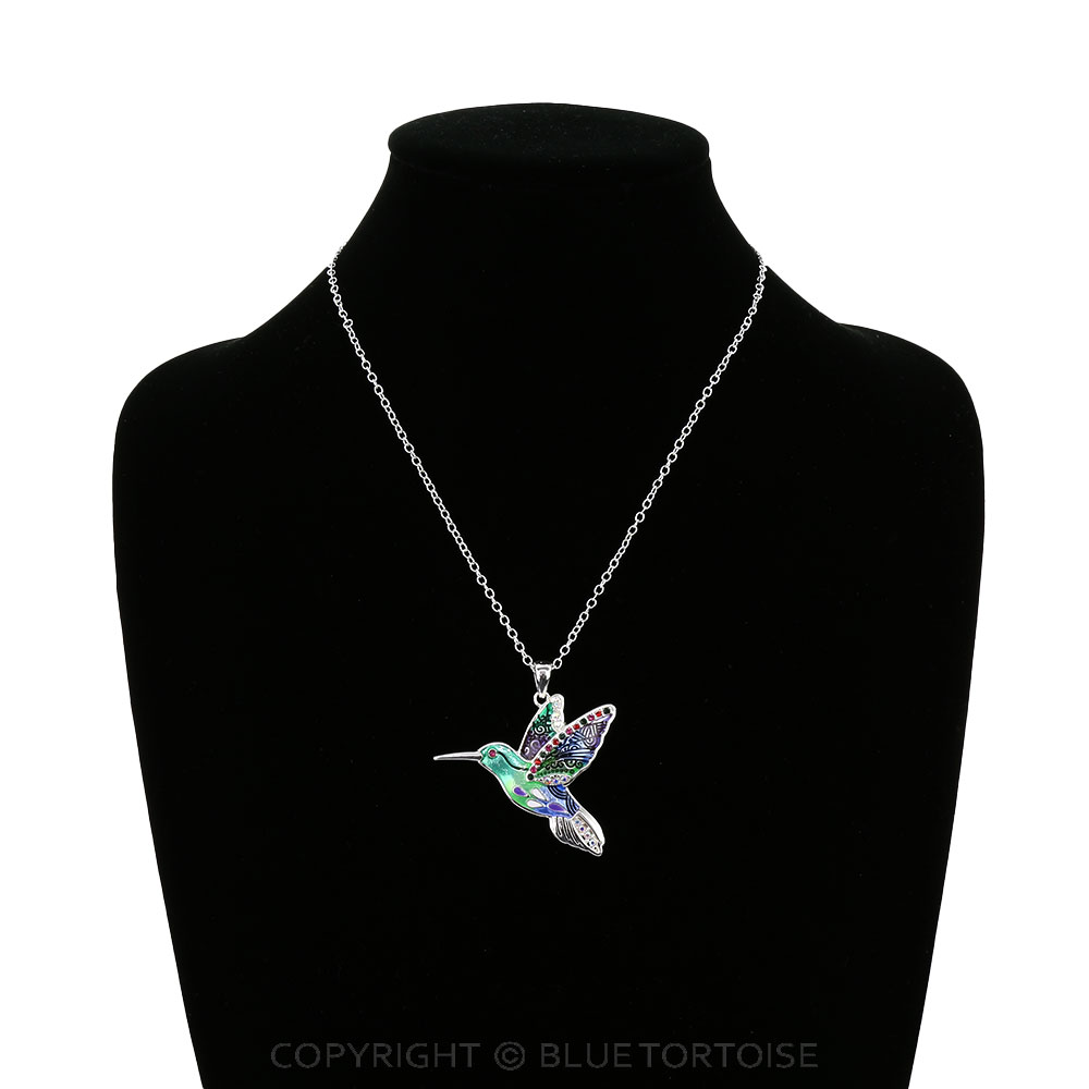 Garden Epoxy Hummingbird Necklace - Image 2