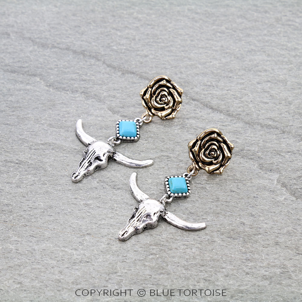 Western Steer skull Stud Earrings