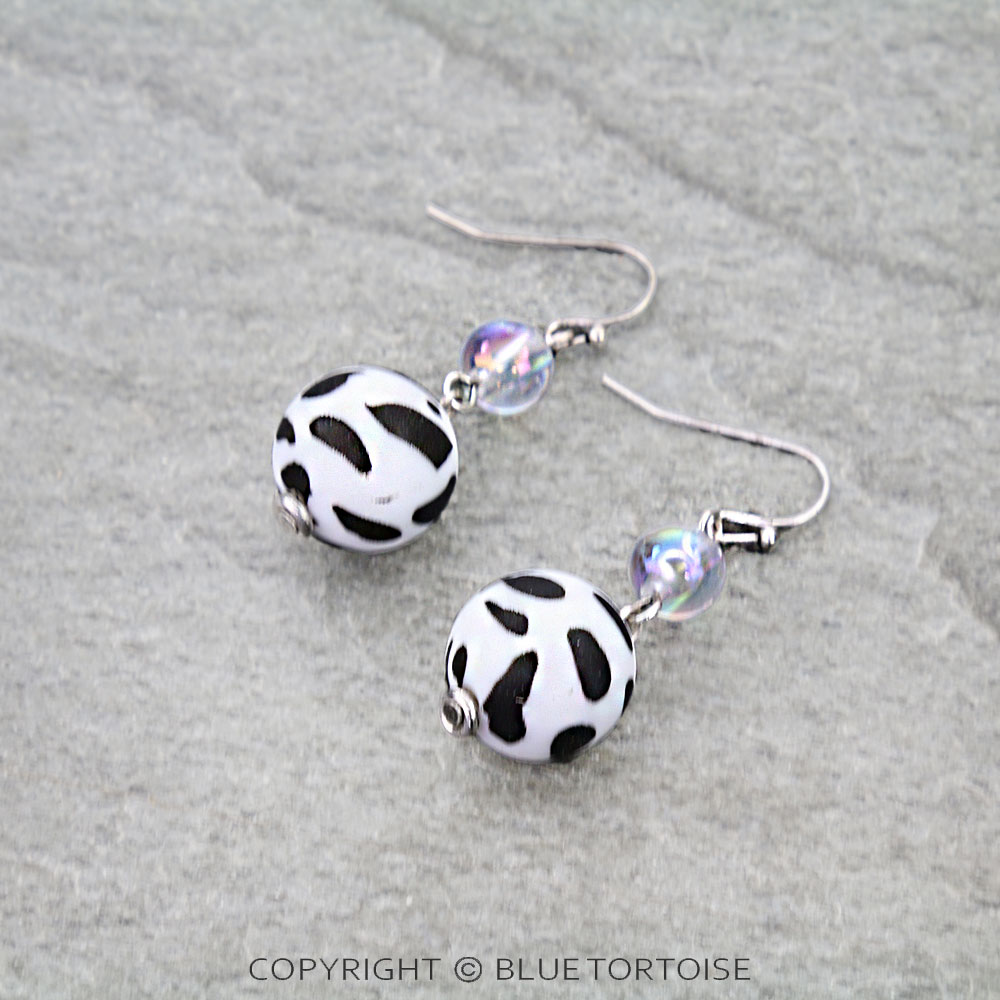 Western Animal Print Silicon Ball Dangle Earrings