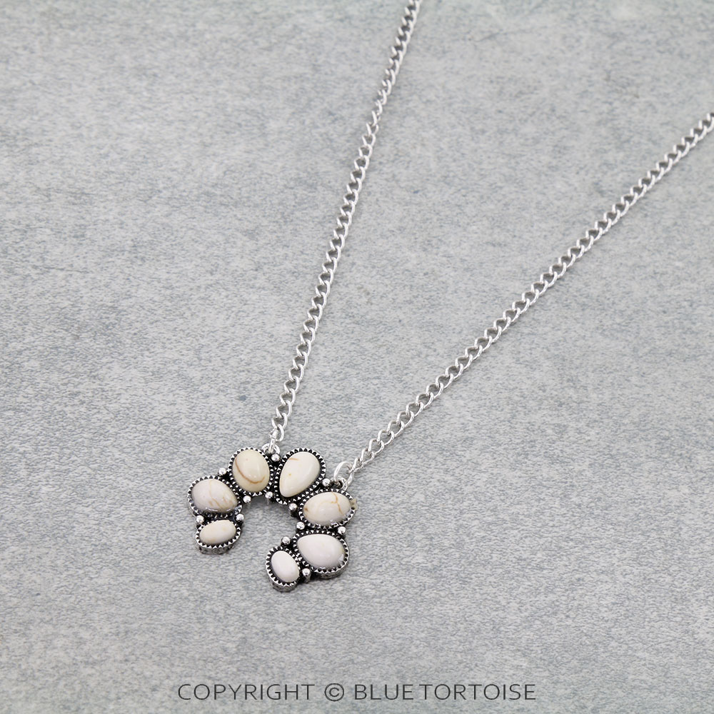 Western Squash Blossom Stone Necklace