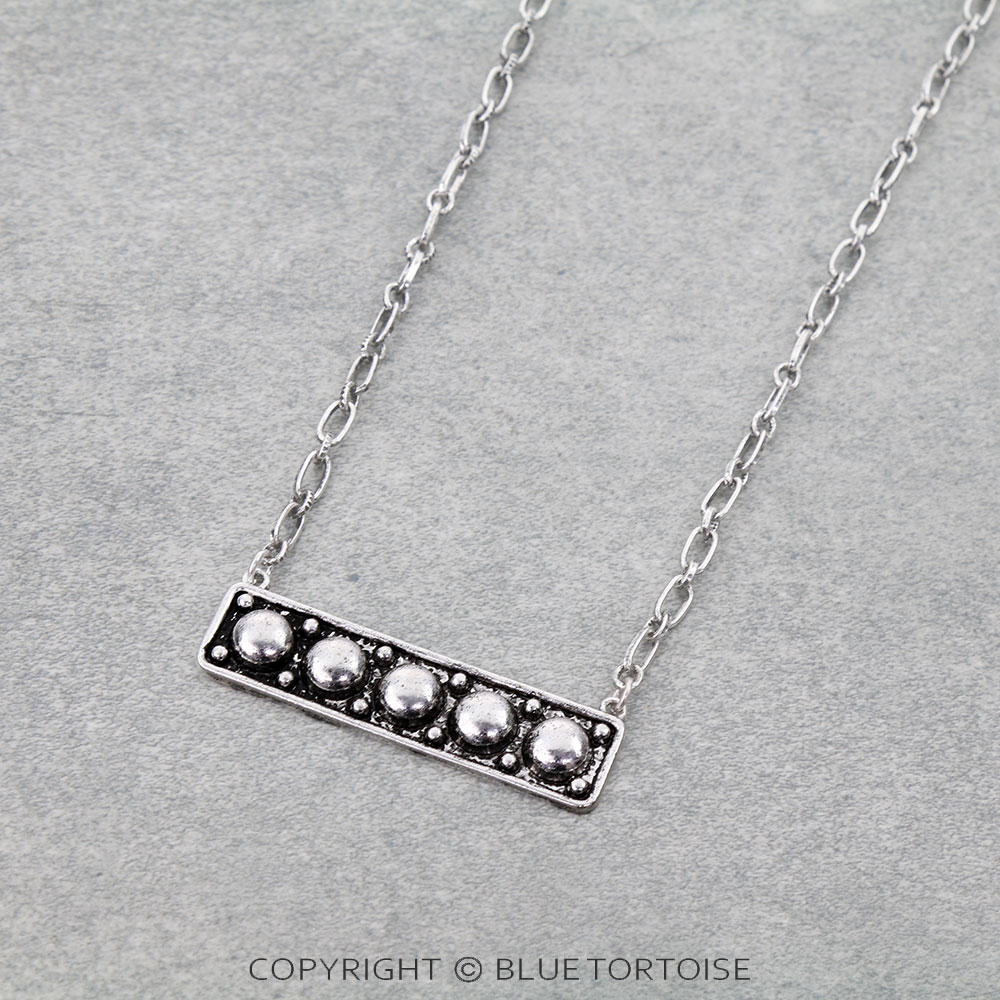 Western Ball TXR Bar Necklace
