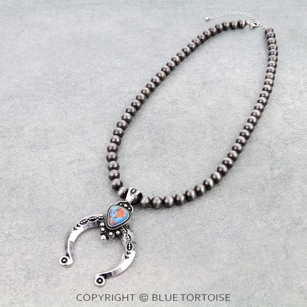 Western Squash Blossom Pendant Necklace