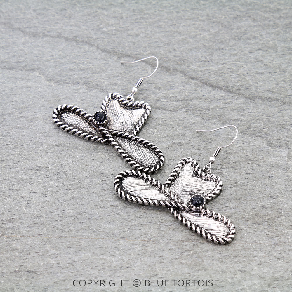 Western Rope TXR Cowboy Hat Dangle Earrings