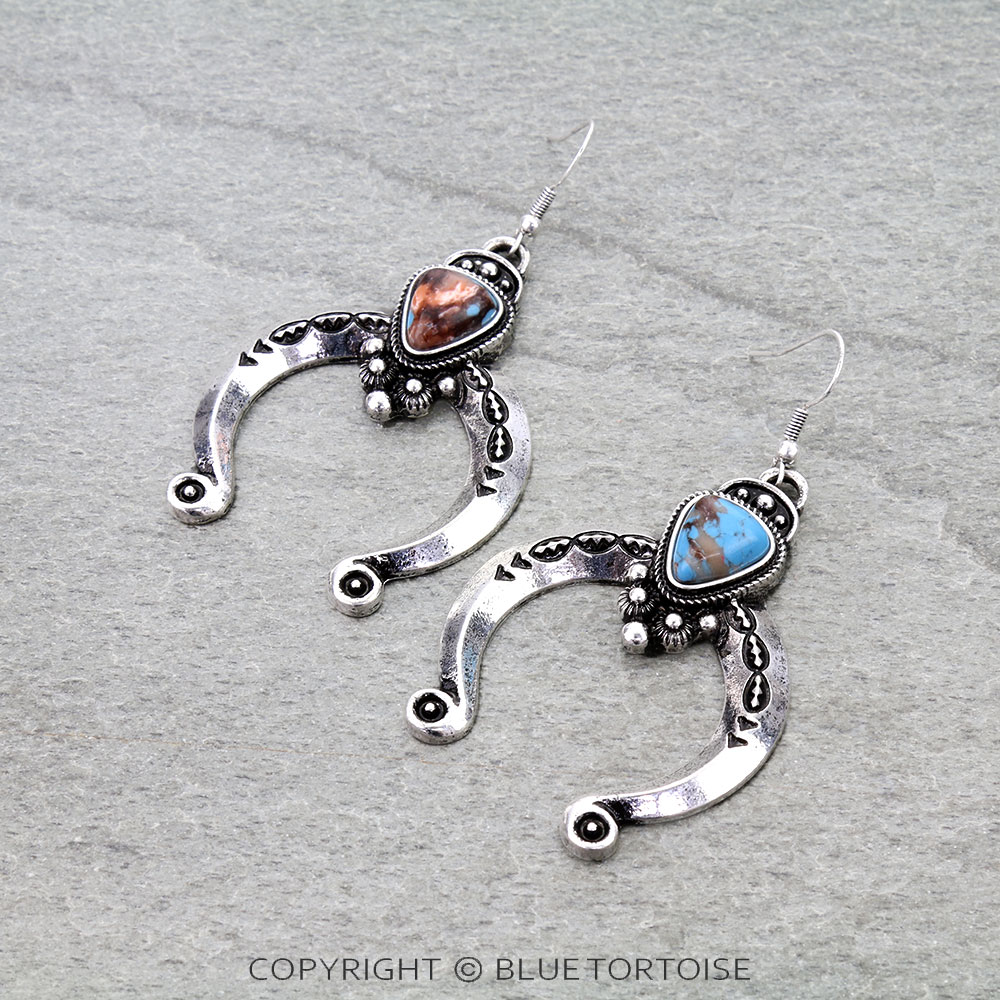 Western Squash Blossom Dangle Earrings