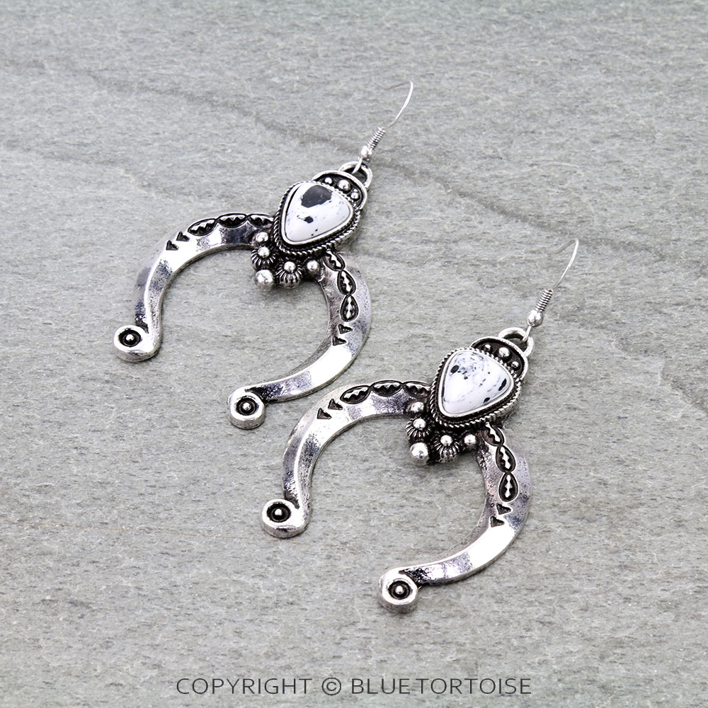 Western Squash Blossom Dangle Earrings