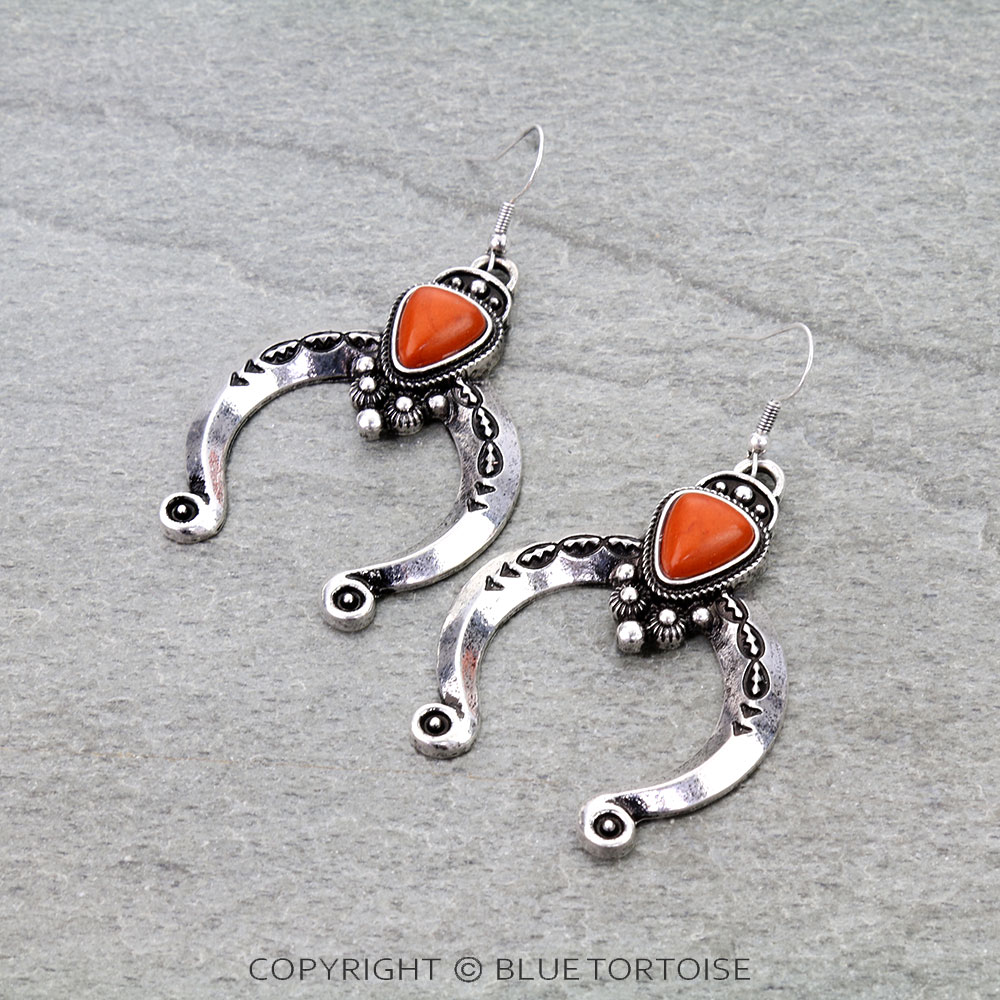 Western Squash Blossom Dangle Earrings