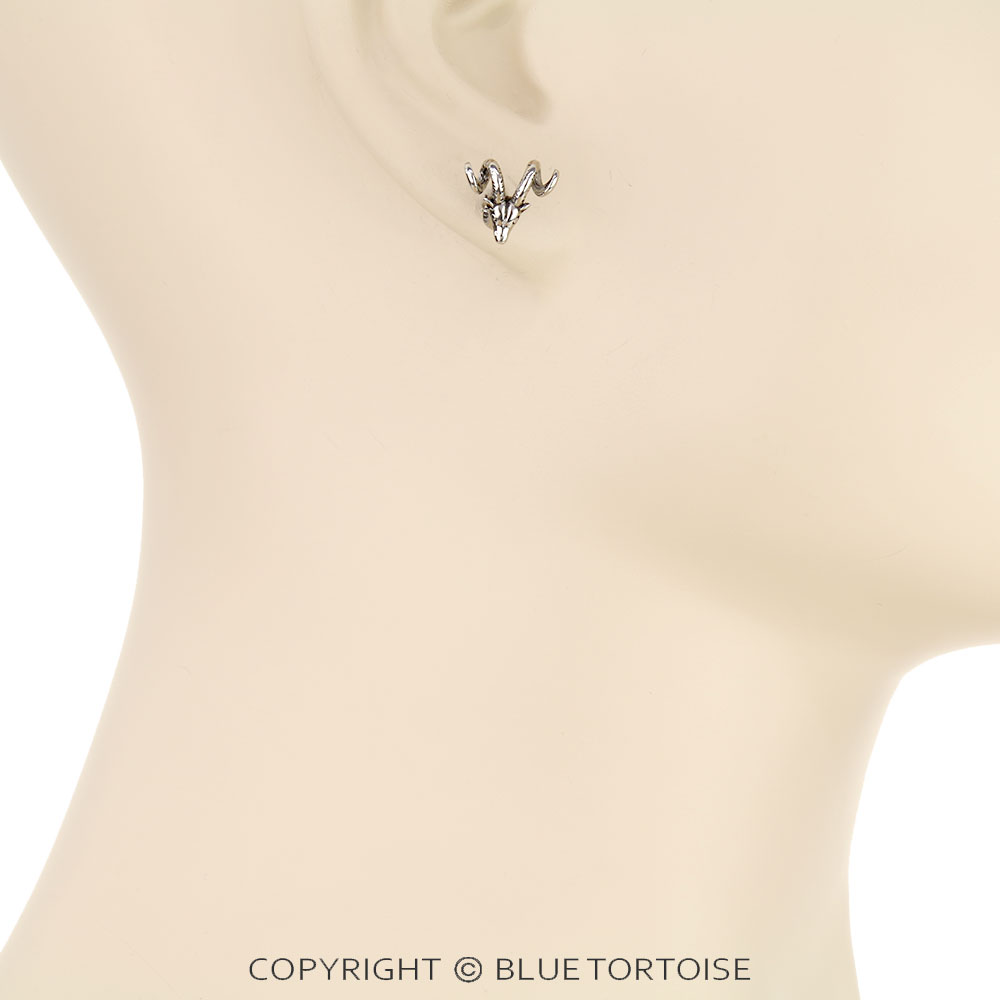 Stainless Goat Flat Back Sleeper Earrings - Image 2