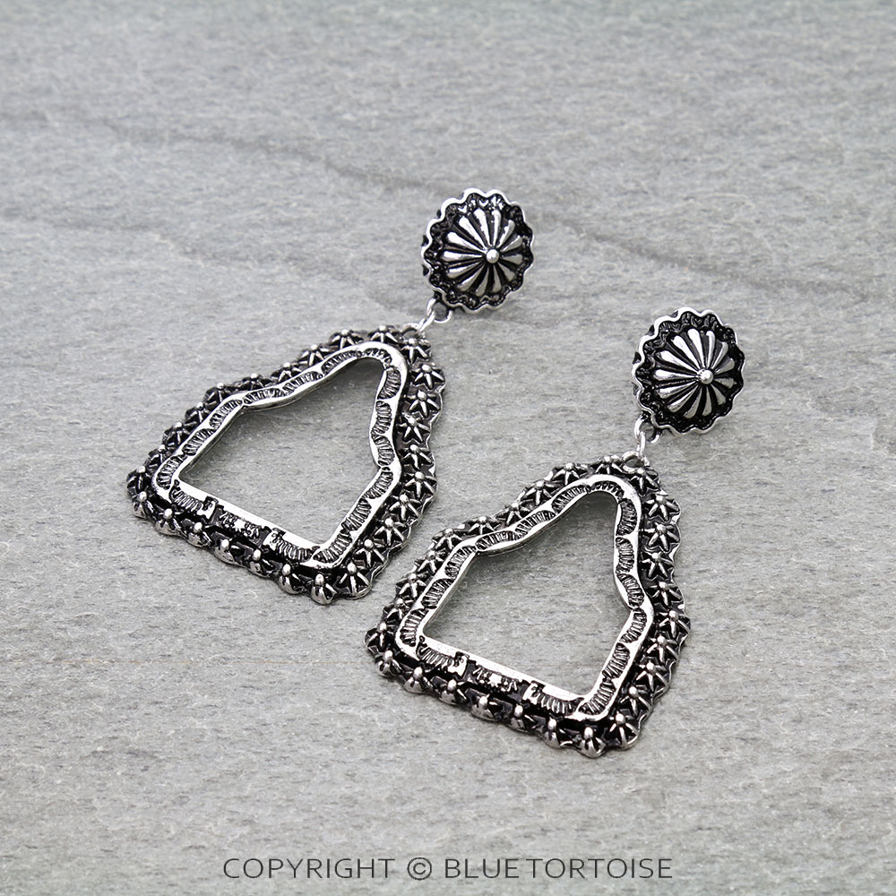 Western Ear Tag Stud Earrings