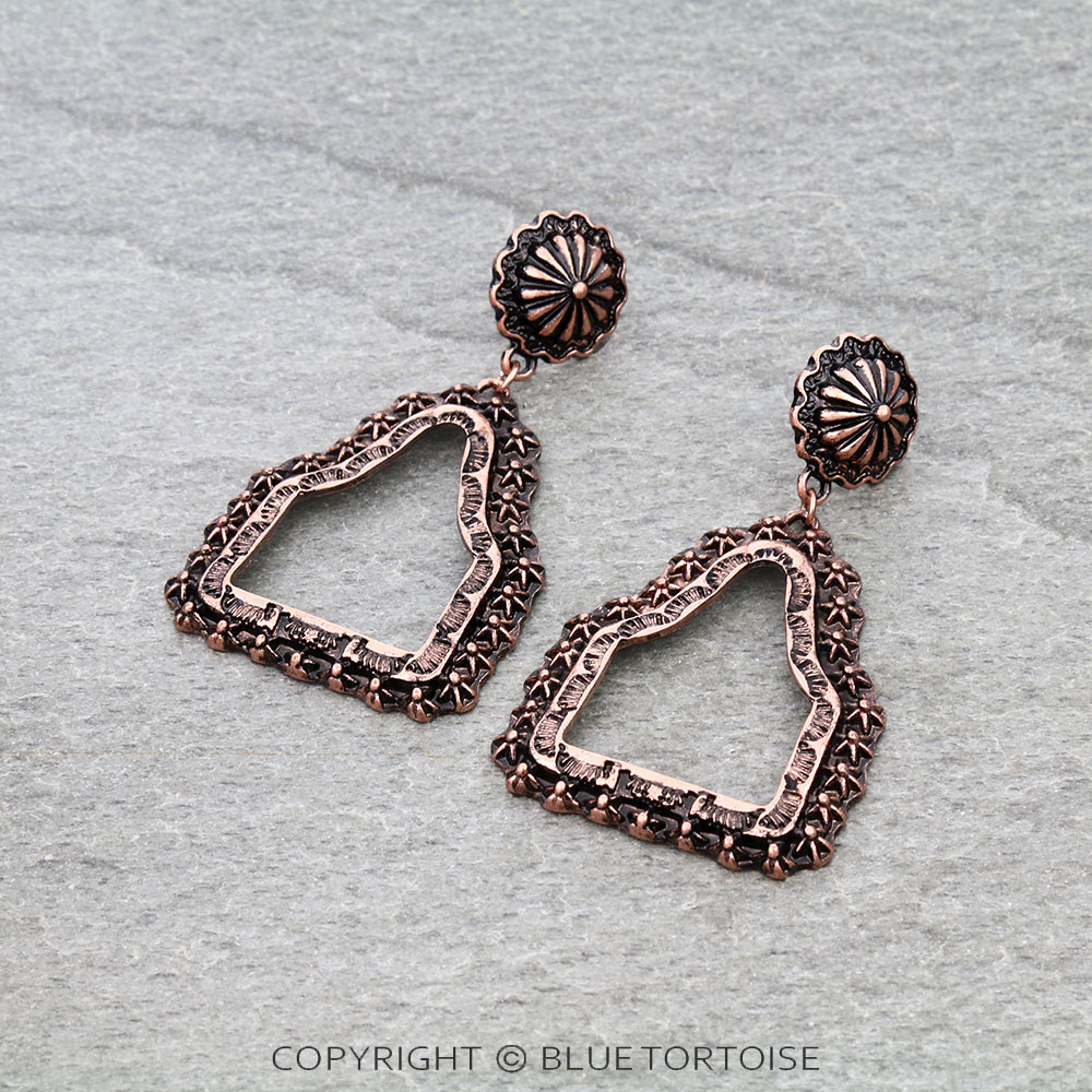 Western Ear Tag Stud Earrings