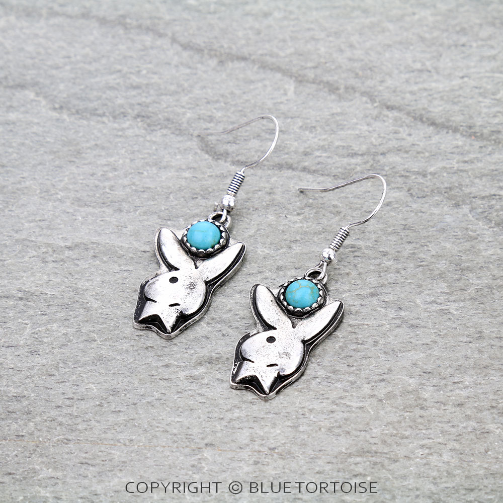 Western Bunny Dangle Earrings