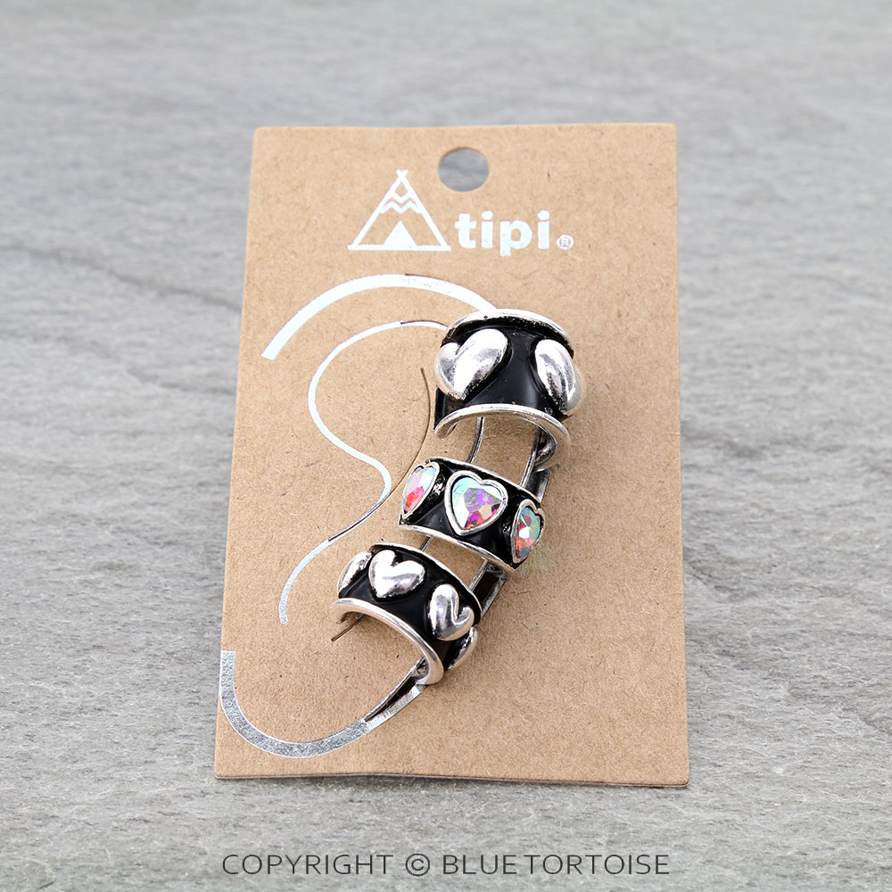 Western Heart Bubble Ear Cuff Earrings - Image 2
