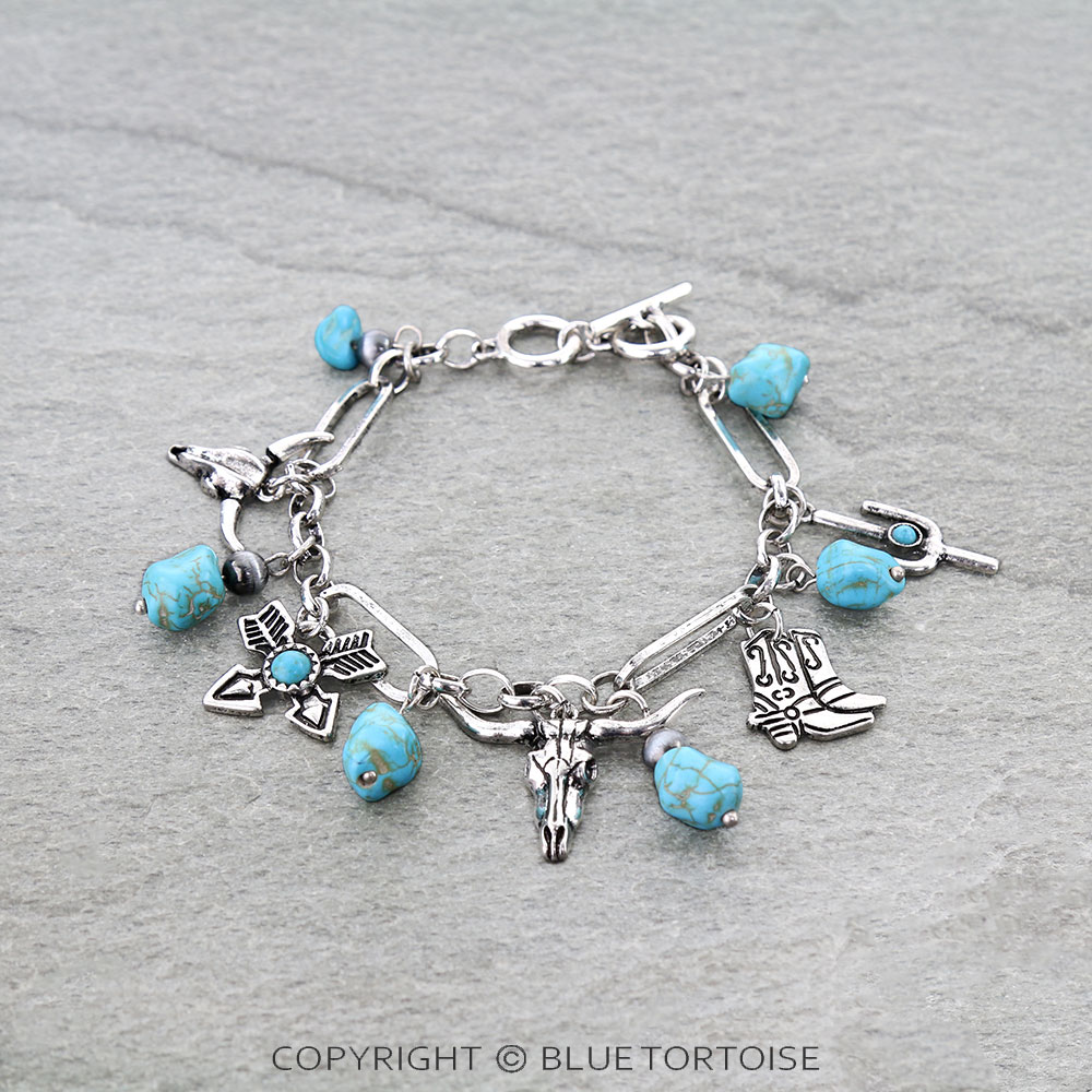 Western Multi Charm Link Bracelet