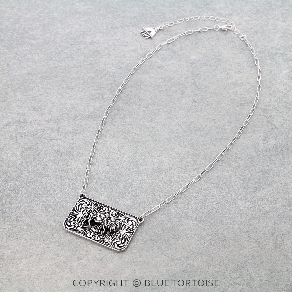 Western Buffalo Plate Necklace