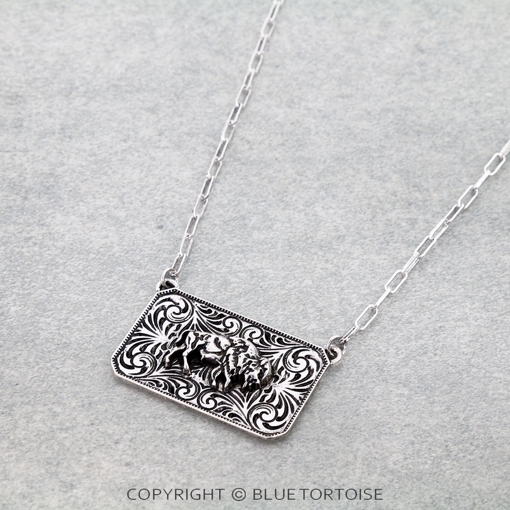 Western Buffalo Plate Necklace - Image 3
