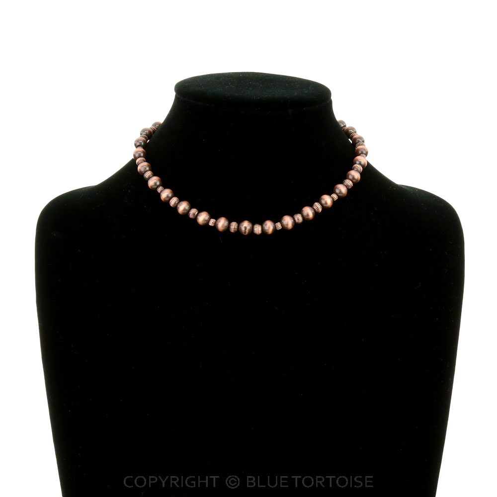 Western Navajo Style Pearl Choker Necklace - Image 2