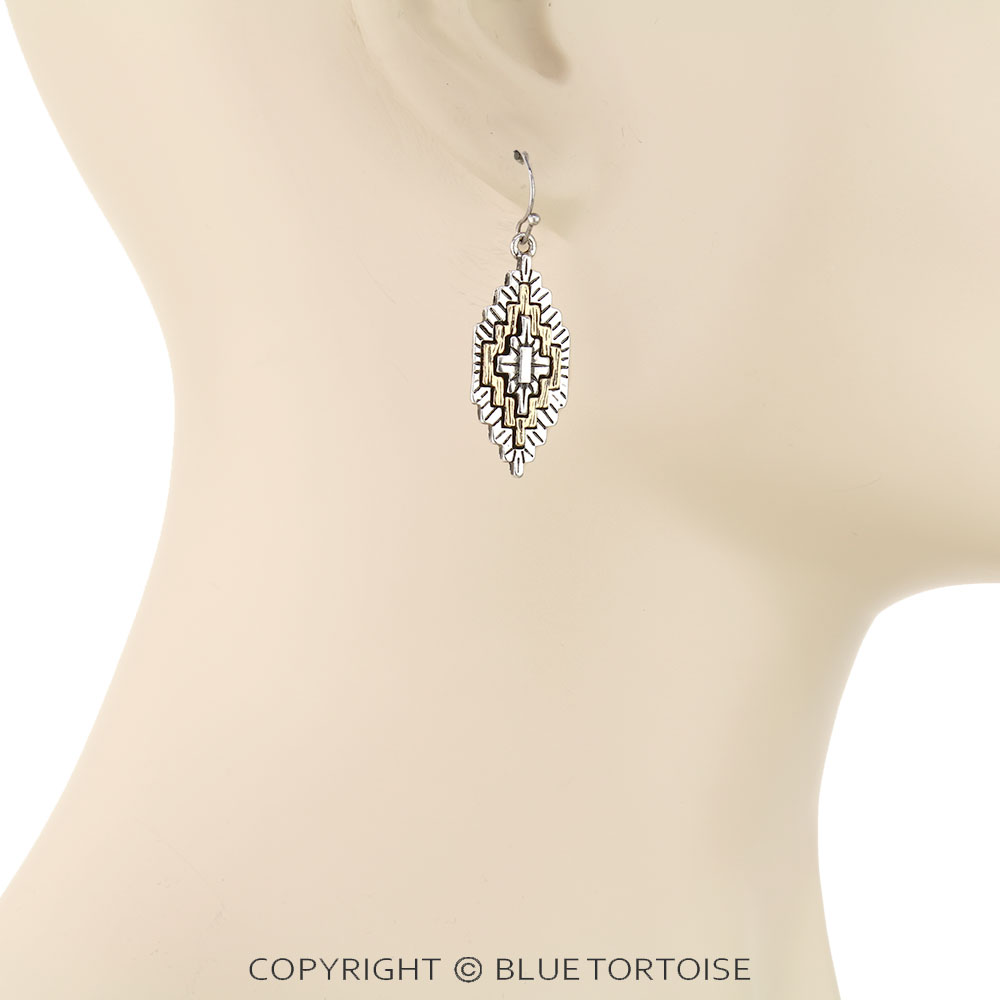 Western Aztec Dangle Earrings - Image 2