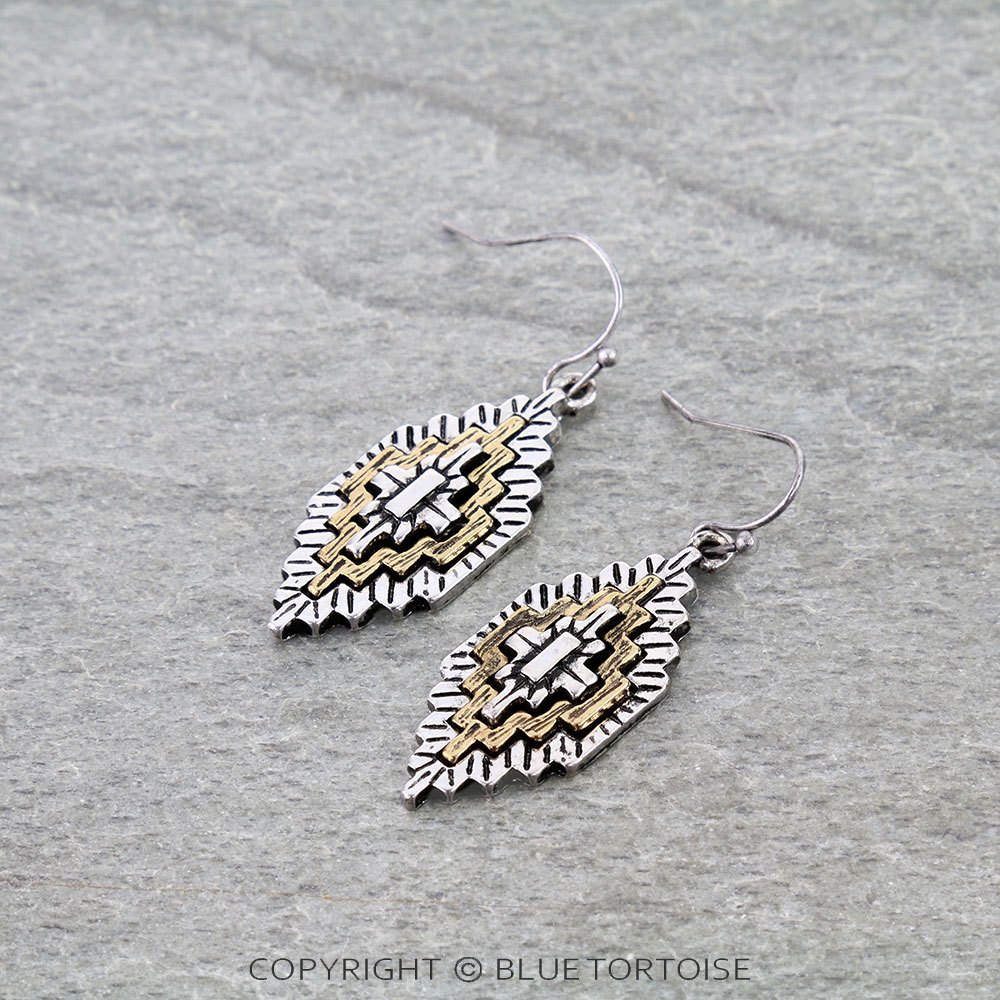 Western Aztec Dangle Earrings