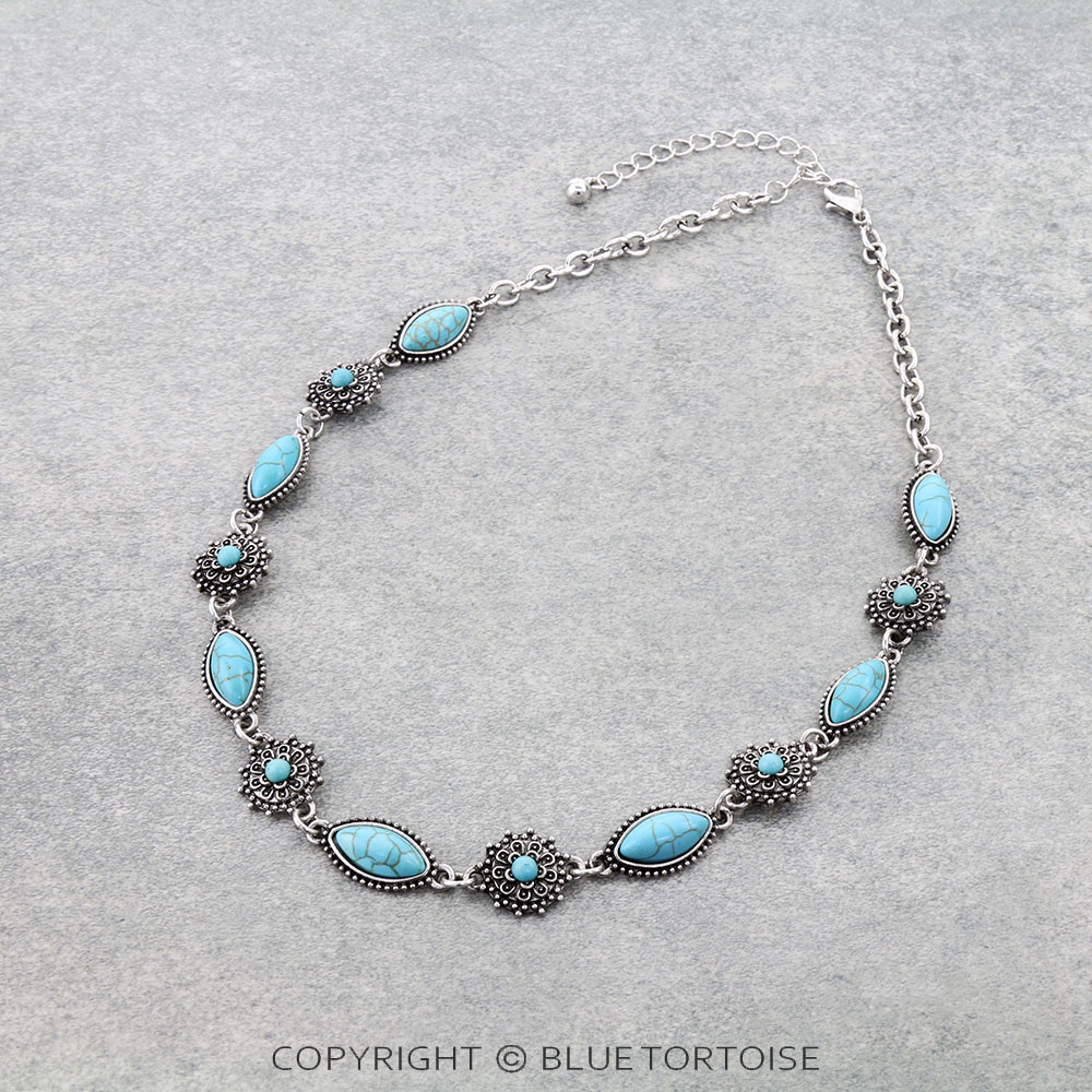 Western Flower Stone Necklace