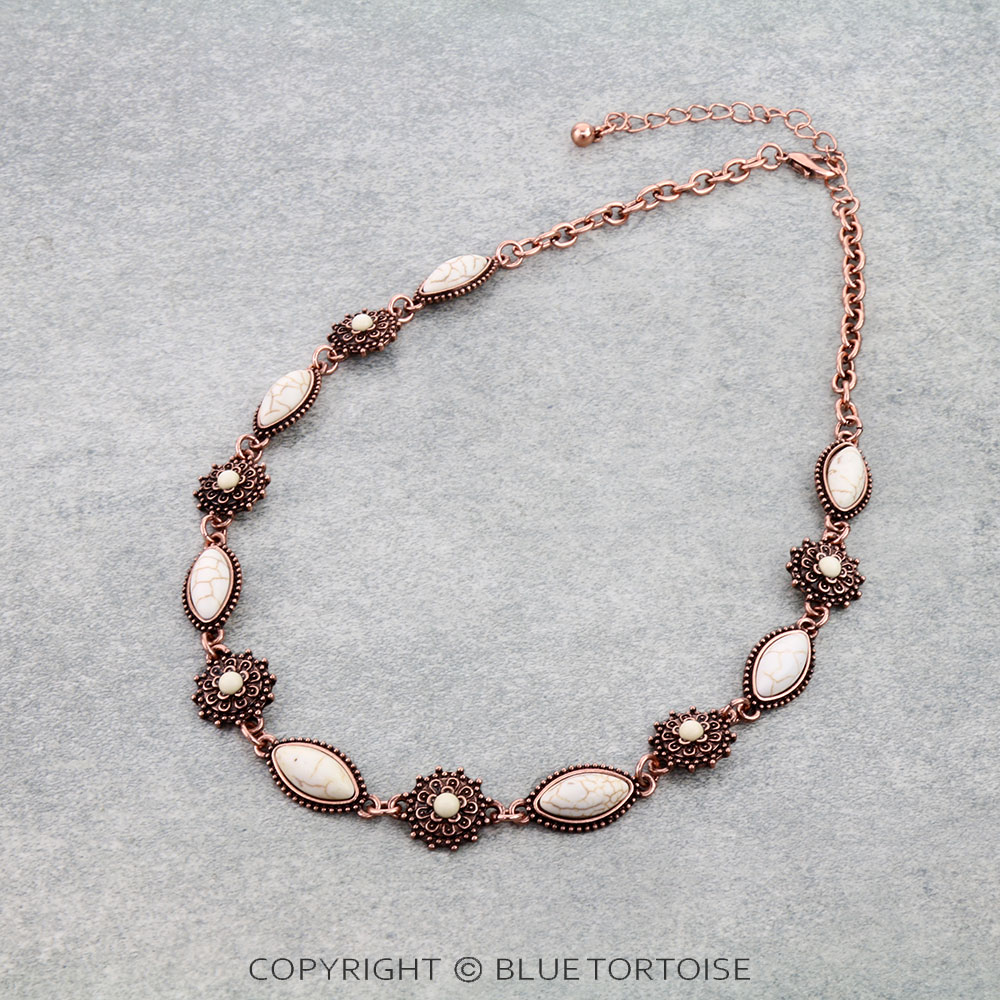 Western Flower Stone Necklace