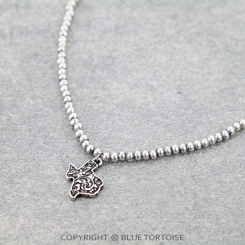 Western Etched Texas Map Bead Necklace - Image 3