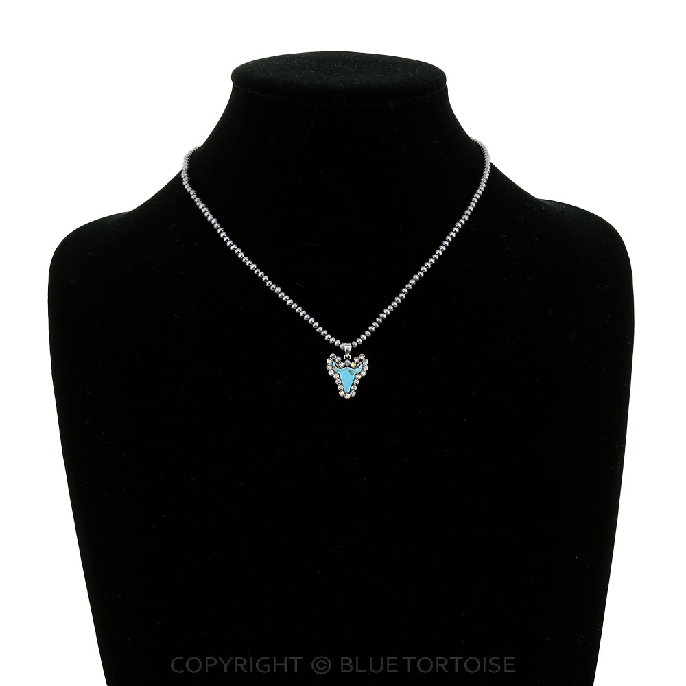 Western Steer Head Paved Stone Necklace - Image 2