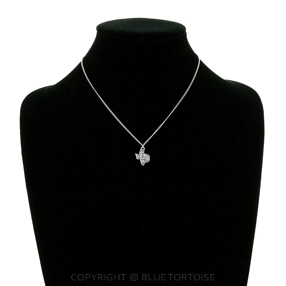 Western Etched Texas Map Necklace - Image 2