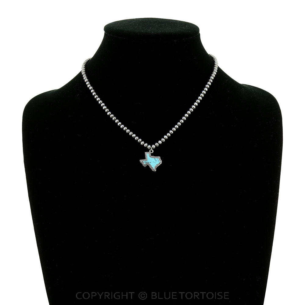 Western Texas Map Stone Necklace - Image 2