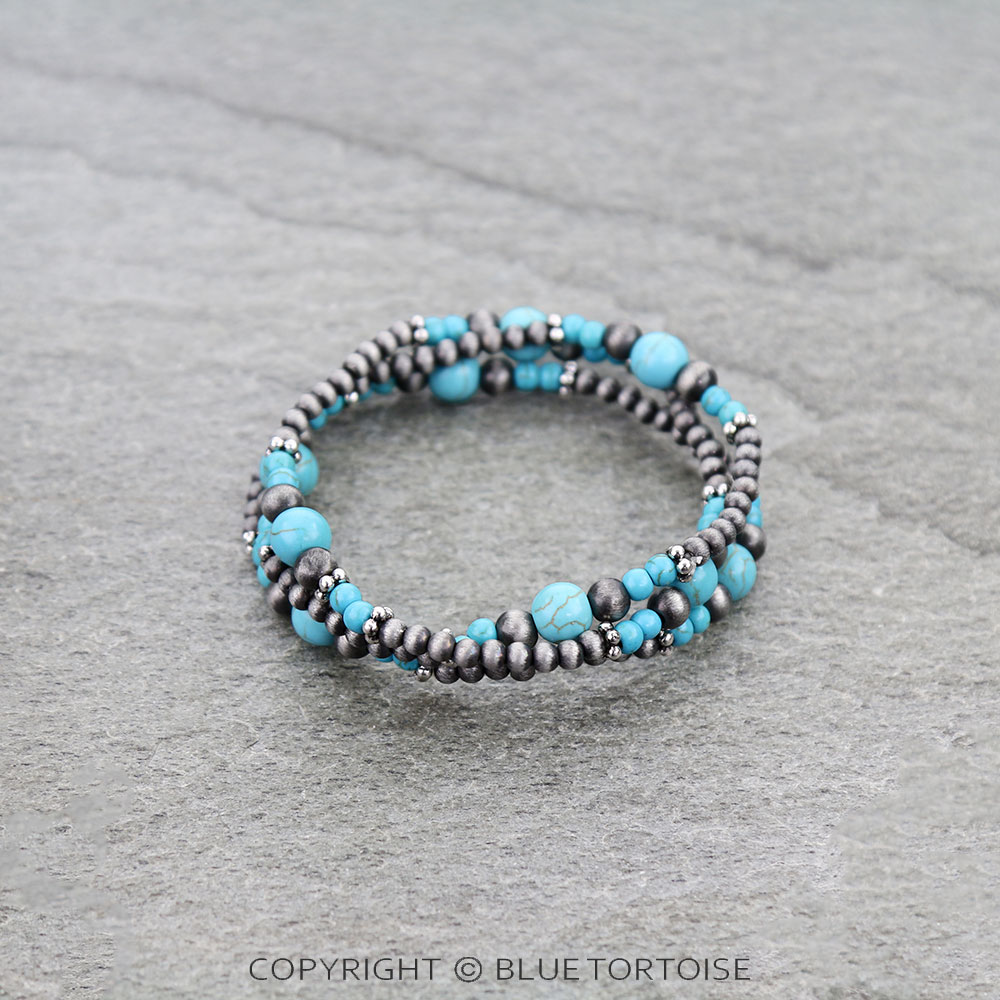 Western Style Pearl & Bead Stackable Bracelet - Image 2