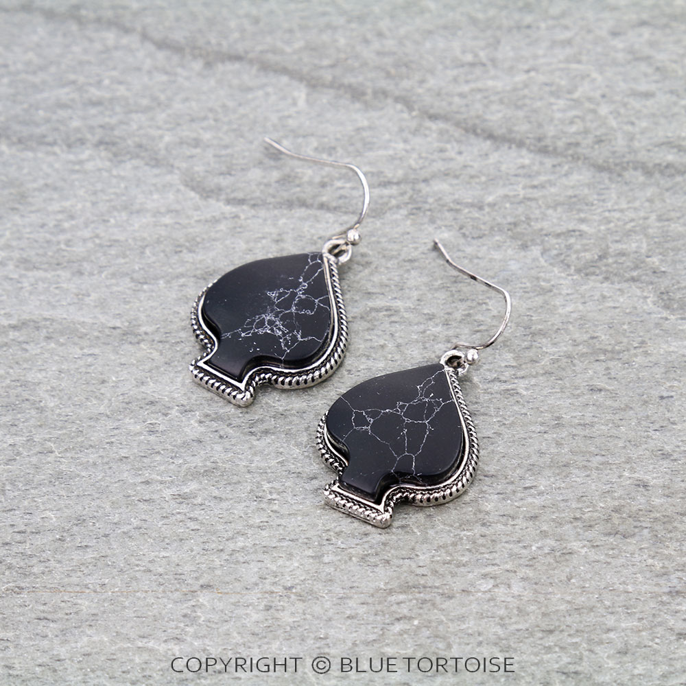 Spade Stone Dangle Earrings