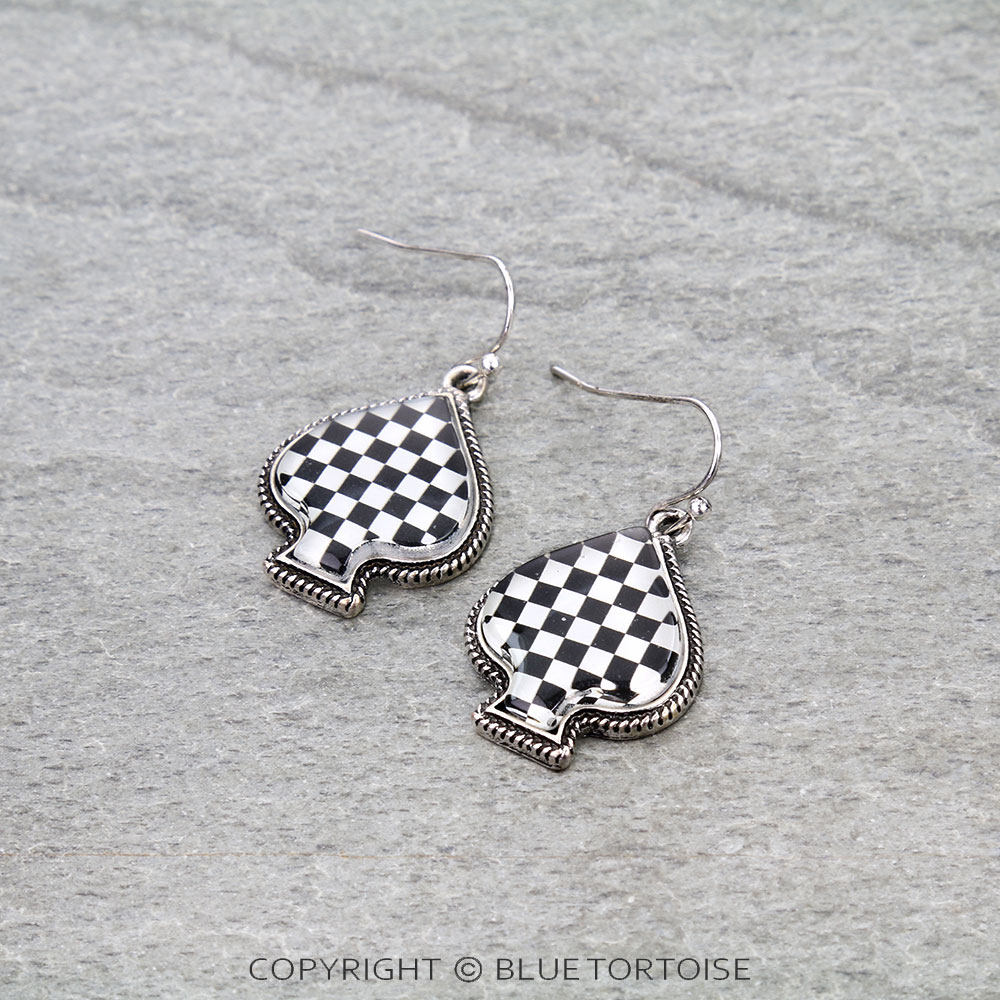 Spade Stone Dangle Earrings