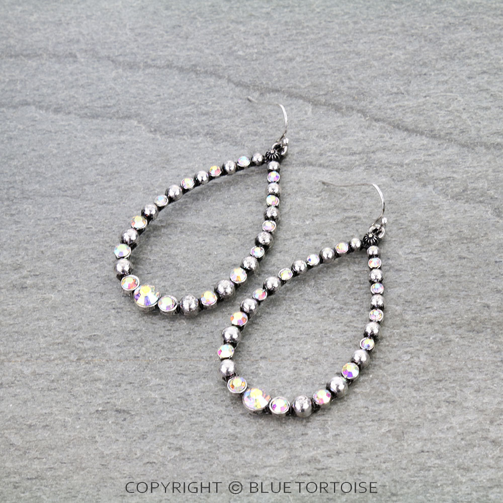 Western Teardrop Stone Dangle Earrings