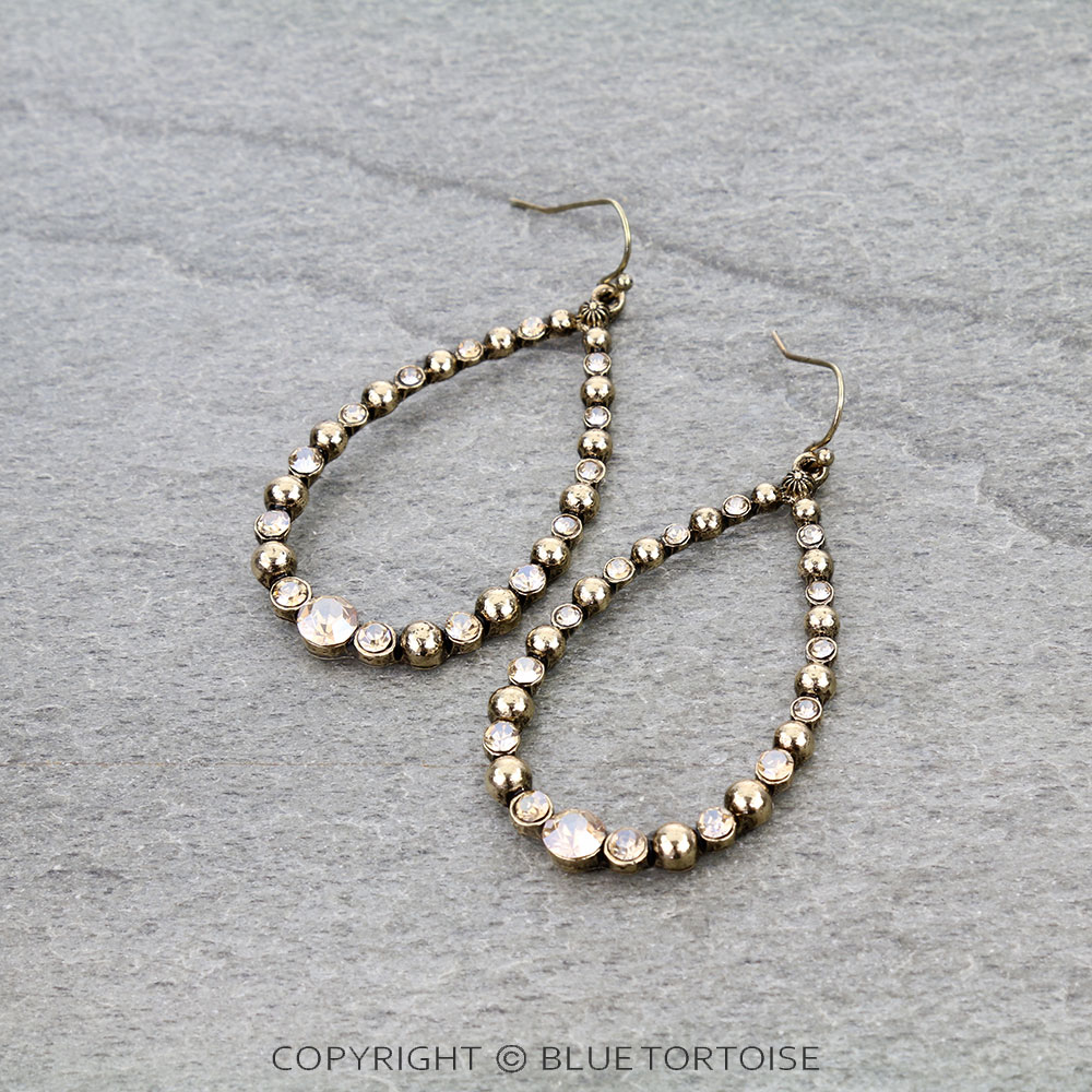 Western Teardrop Stone Dangle Earrings