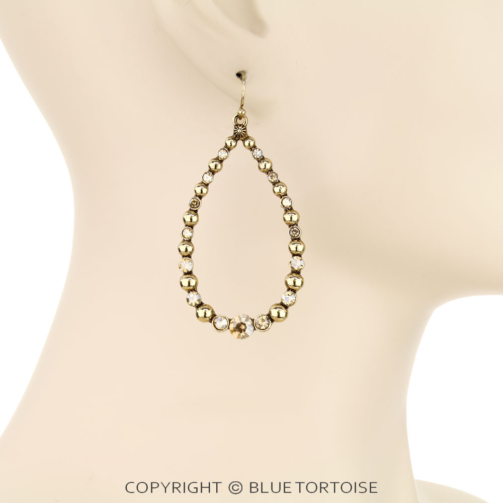 Western Teardrop Stone Dangle Earrings - Image 2