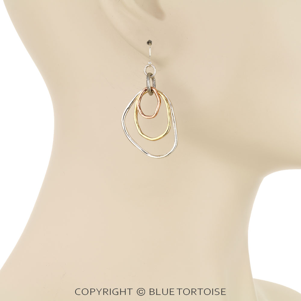 Western Irregular Circle Dangle Earrings - Image 2