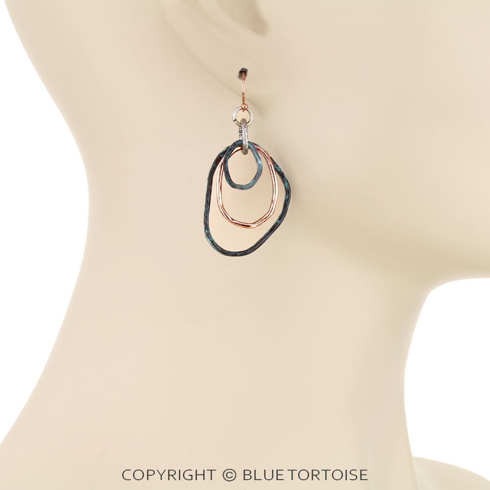 Western Irregular Circle Dangle Earrings - Image 2