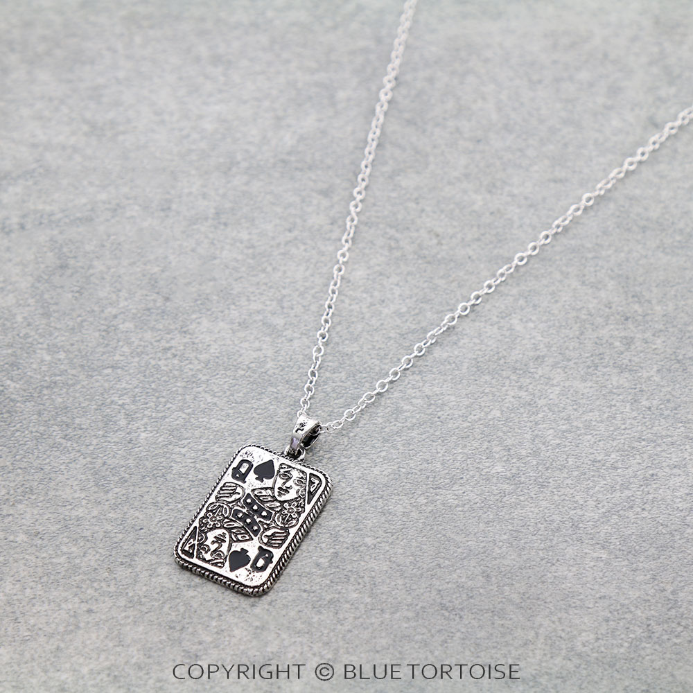 Queen of Spades Card Necklace