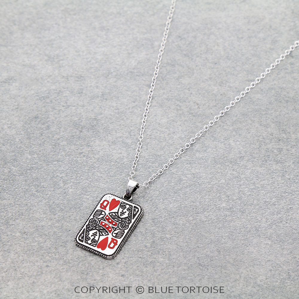 Queen of Hearts Card Necklace