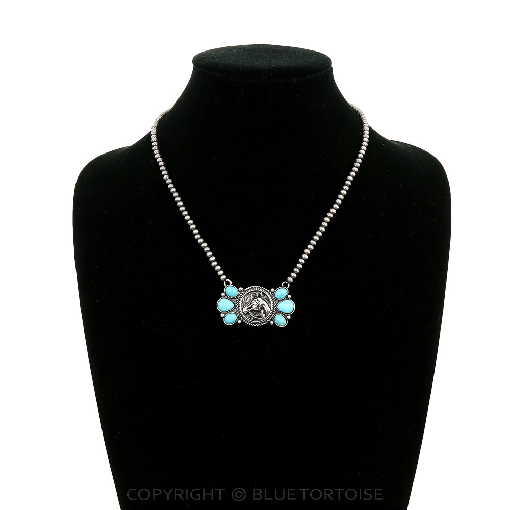 Western Horse Stone Necklace - Image 2