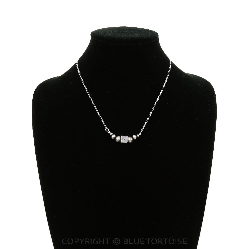 Navajo Style Pearl & Dice Necklace - Image 2