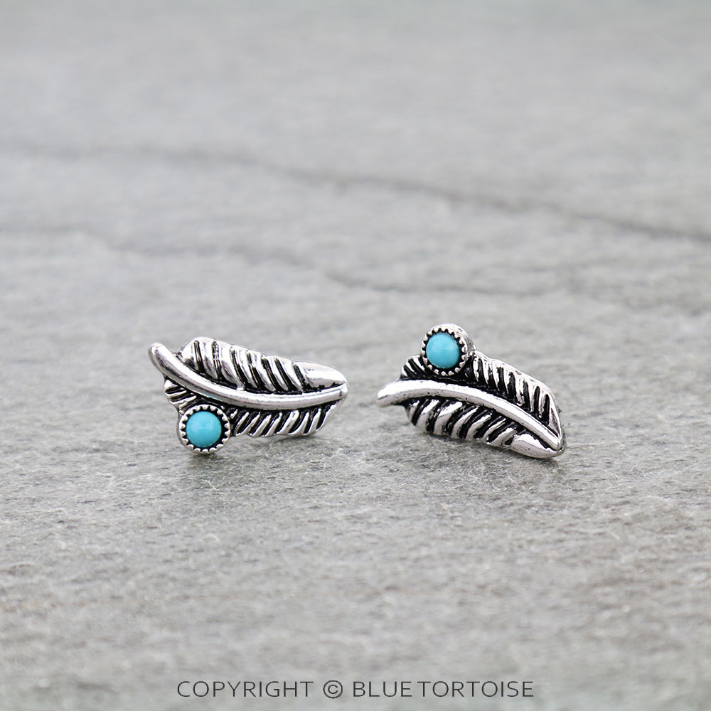 Western Mini Feather Stud Earrings