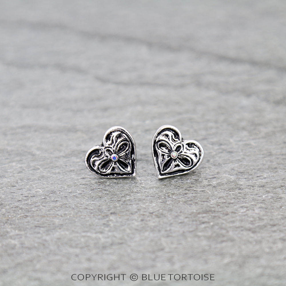 Western Mini Heart Stud Earrings
